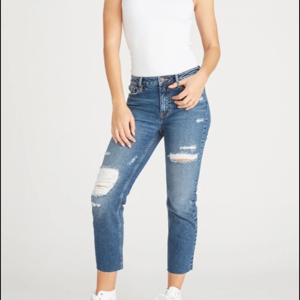 🦄 Vigoss Women's Blue Ripped Ankle Jeans Size 3